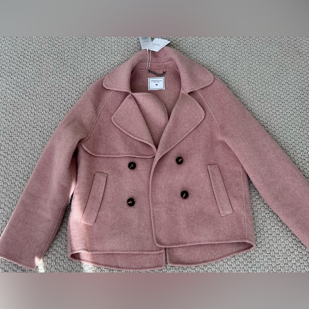 Belle & bloom wool blend peacoat blush pink ladies size medium